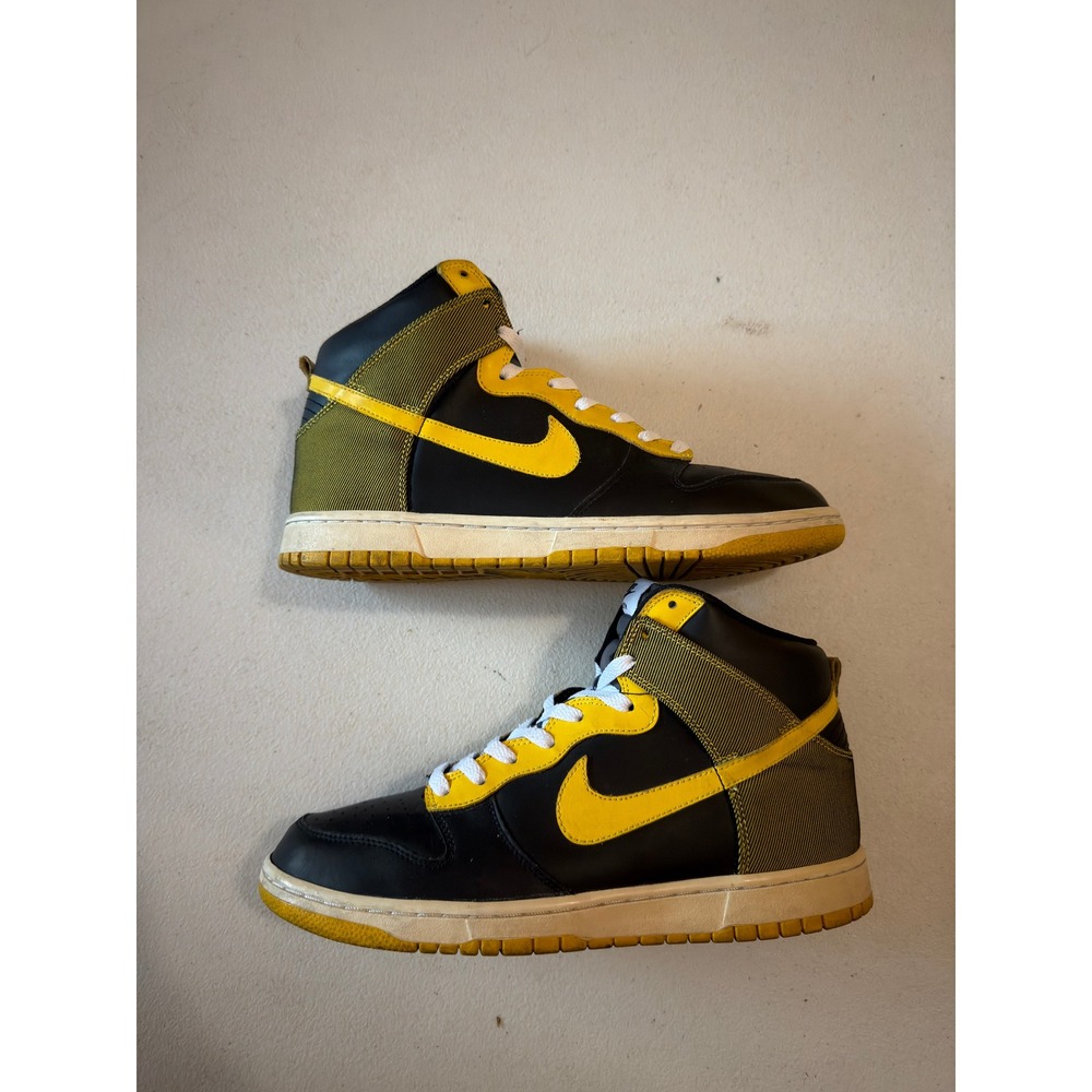2009 Nike Dunk High Black Varsity Yellow 10.5m #3063